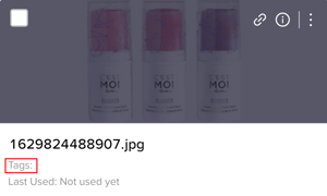 Adding tag to beauty product media file