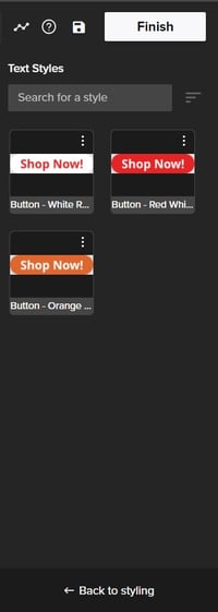 Styles option for the CTA button