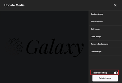 restrict editing in the galaxy logo