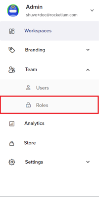 roles section under teams tab