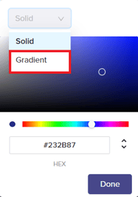 select the gradient color