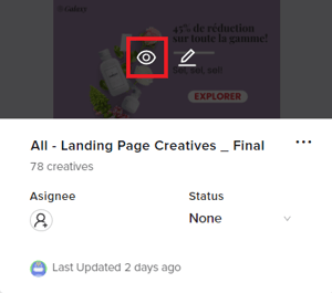 the eye icon to open the project in view mode